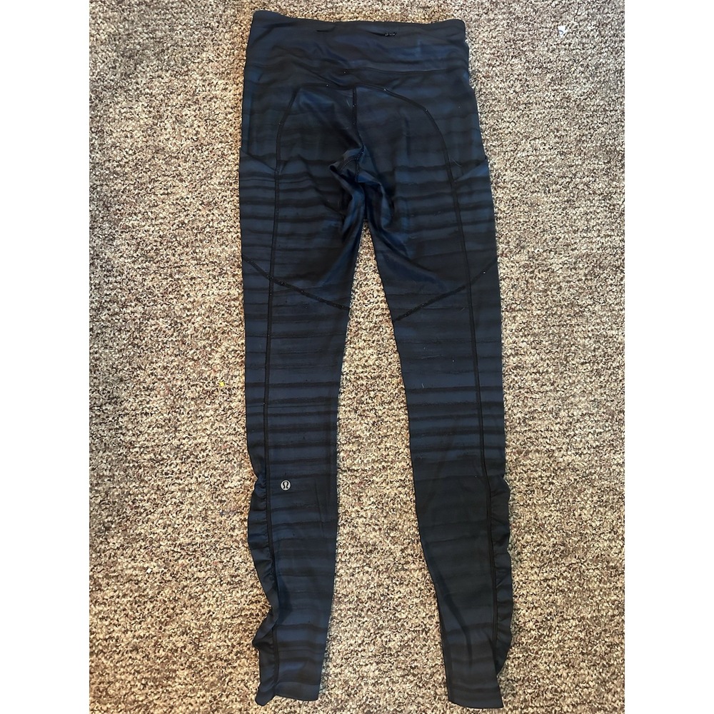 Lululemon Leggings, Cinched Calf, Blue/Black Size 4